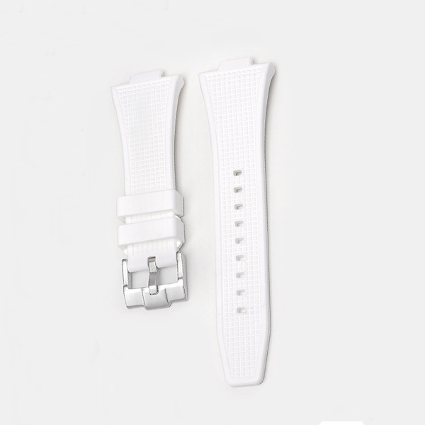 Klockarmband i Silikon för Tissot PRX Series Silverspänne Vit