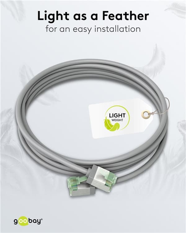 Ultraflexibel patchkabel CAT 8.1, slim, U/FTP, grå