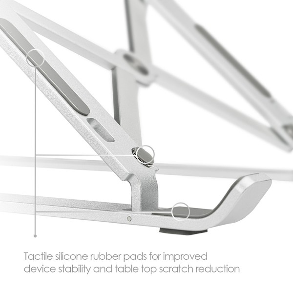 Vikbart Laptopställ X-format Aluminium Silver