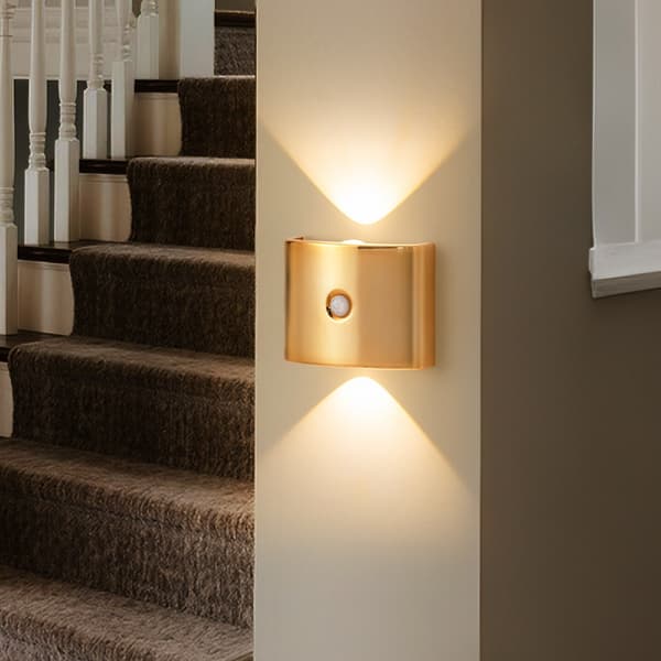 Rörelsesensor vägglampa uppladdningsbar – automatisk nattbelysning för sovrum, hall och badrum, trefärgad dimning, magnetisk montering, 1200mAh Silver Silver