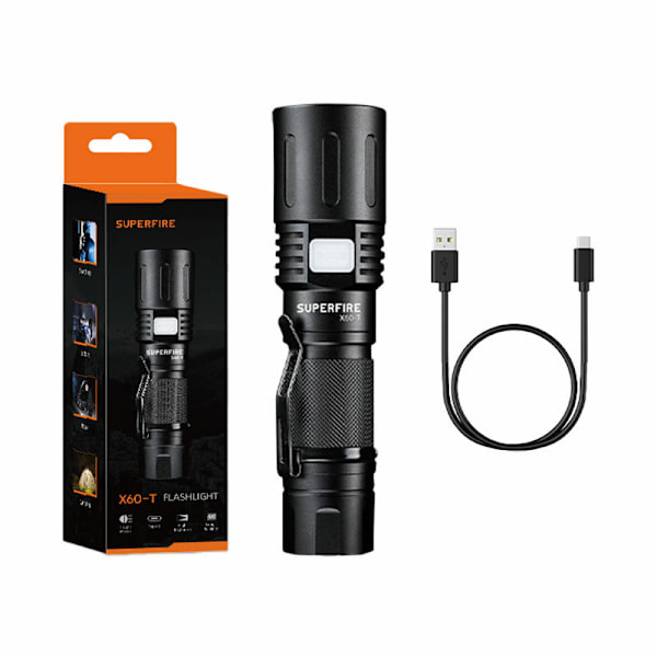 Ficklampa Superfire X60-T, 1500lm, USB