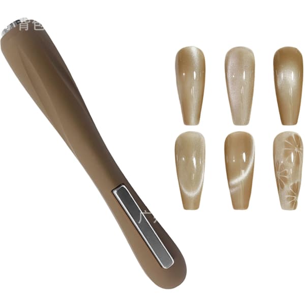 Dual-Head Cat Eye Nail Art Magnet Tool Brown Brown