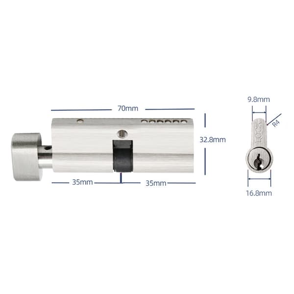 Låscylinder med 3 nycklar / dörrlås med hög säkerhet 60 mm 60 mm
