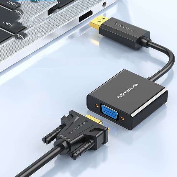 Konverter Link - DP til VGA 1080P 0,15 meter - Højopløsnings DisplayPort til VGA Adapter til problemfri videooverførsel