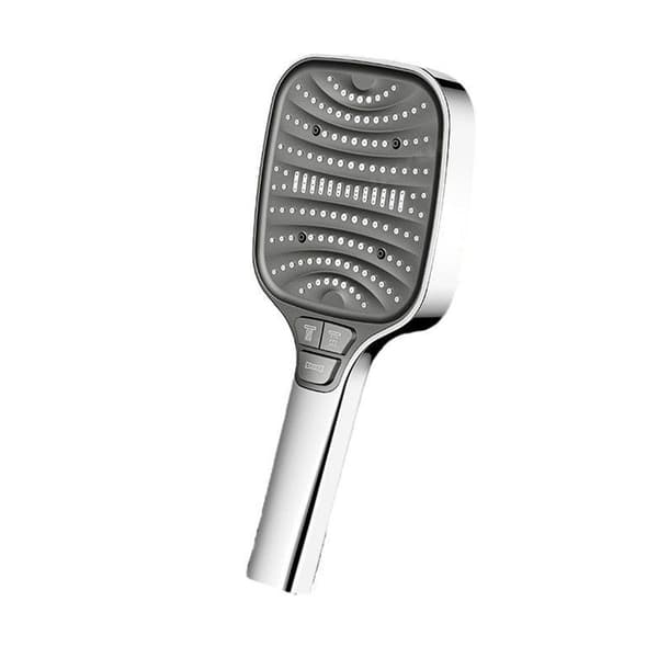 8-Mode High-Pressure Handheld Shower Head with Piano-Key One-Touch Switch, Anti-Clog Silicone Nozzles Silver Silver