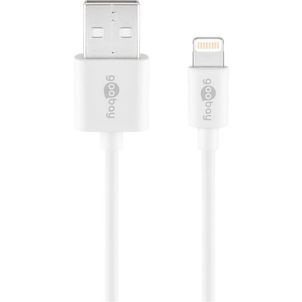 Lightning USB-kabel för laddning och synkronisering, 2 m, vit