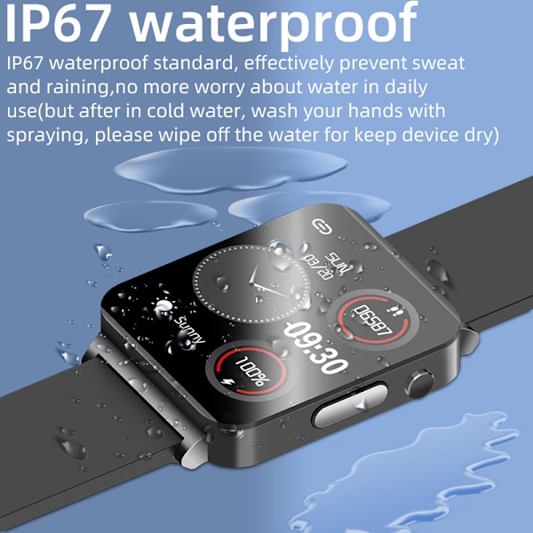 Smartwatch med EKG, puls, blodiltning, søvnmonitor Silver Silver