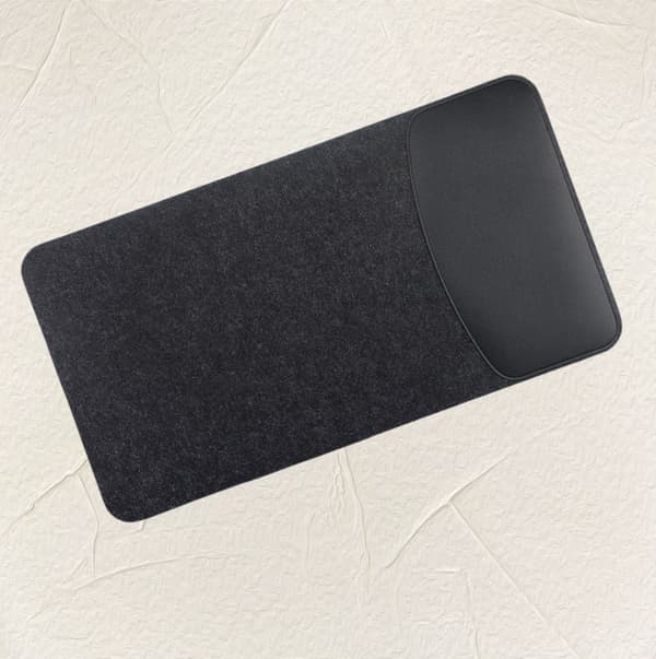 Elegant Filt & PU Læder Musemåtte Black S Black S