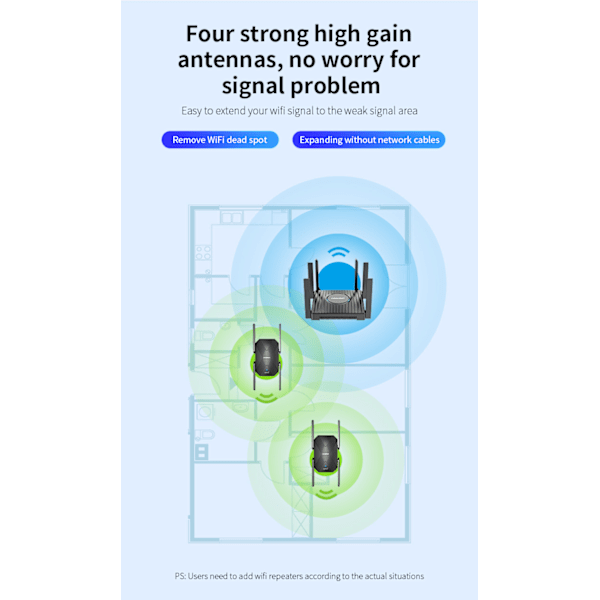 WiFi 6 Range Extender - Svart