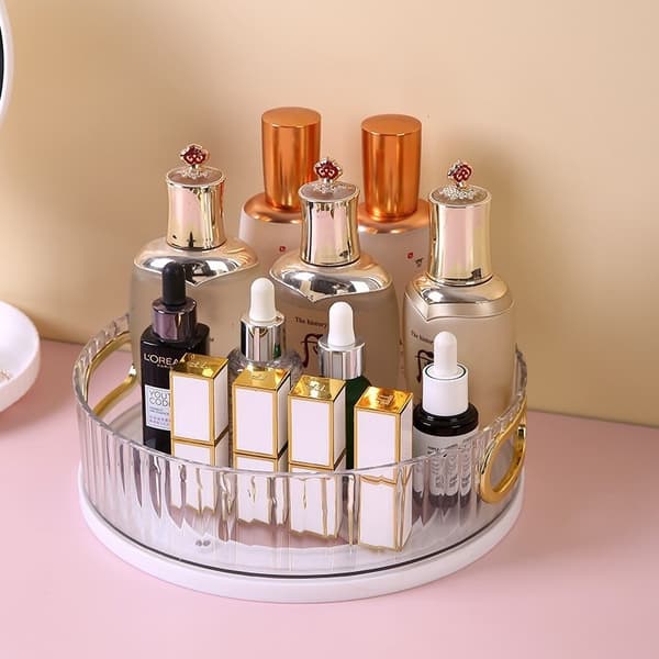 360° Roterende Organizer: Multifunktionel Opbevaringsbakke til Kosmetik, Krydderier & Mere White White