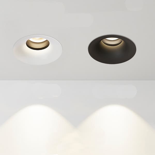 2-pack LED Infälld Downlight, 10W Ramlös Böjd Spotlight, 75mm Utskärning, 4000K