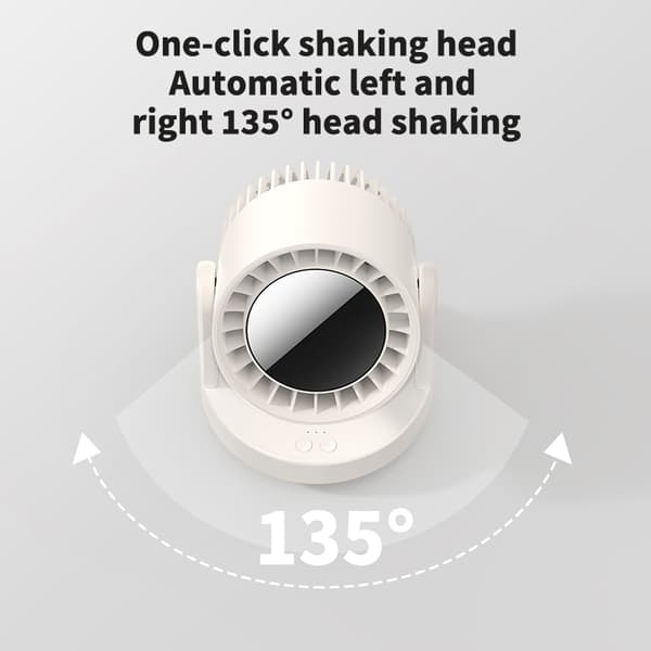 ZK06 Desktop Circulating Fan med natlys White White