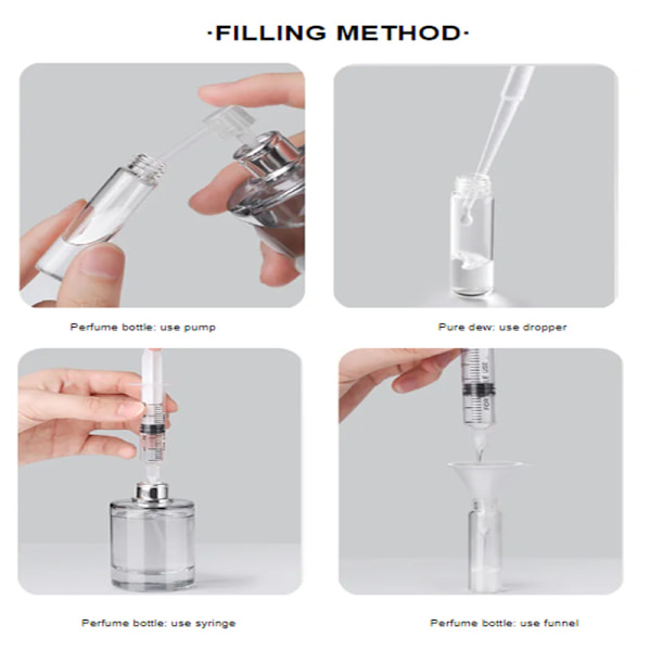 Liten Refill Flaska för Parfym Återfyllbar 5 ml 2-Pack Silver