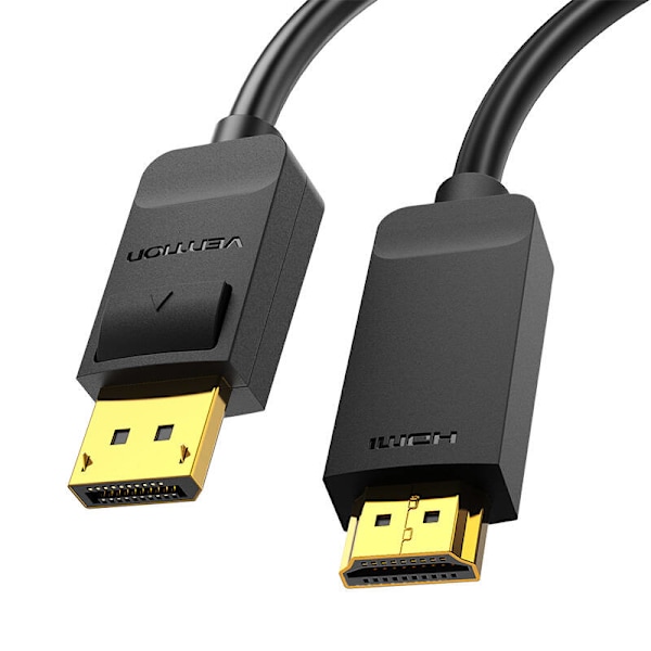 DisplayPort 1.2 til HDMI 1.4 kabelventilation HAGBH 2m, 4K 30Hz (sort)