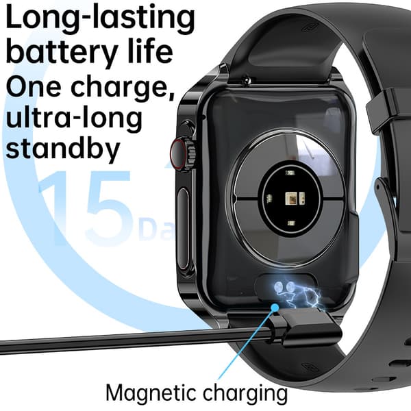 Smartklocka med EKG/Bluetooth-samtal och musik Black Black