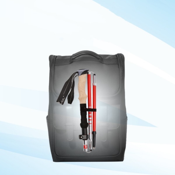 Ultralet foldbar vandrestav - 5 sektioner 33-125 cm Sort