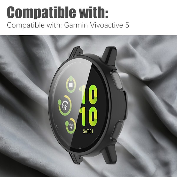 INF Etui med skærmbeskytter til Garmin Vivoactive 5 Sort