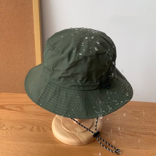 Bred Brättad Bucket Hat / Solhatt gräs färg