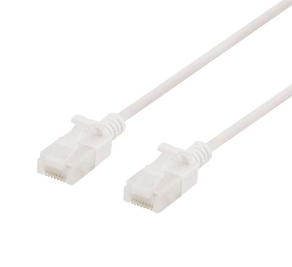 U/UTP Cat6a patch cable, slim, 3,5mm diameter, 1,5m, white