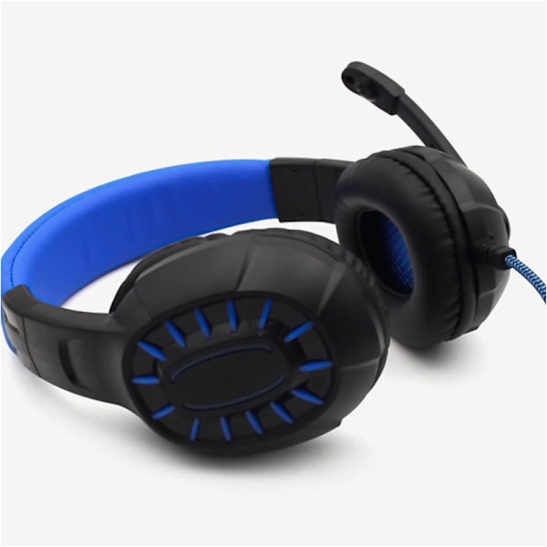 Kablet Gaming Headset med Mikrofon - Sort og Blå