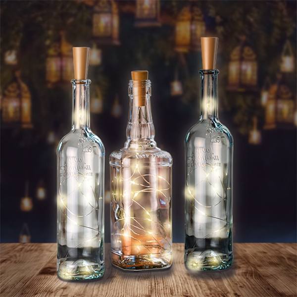 10x ljusslinga till flaskor med 20 LED