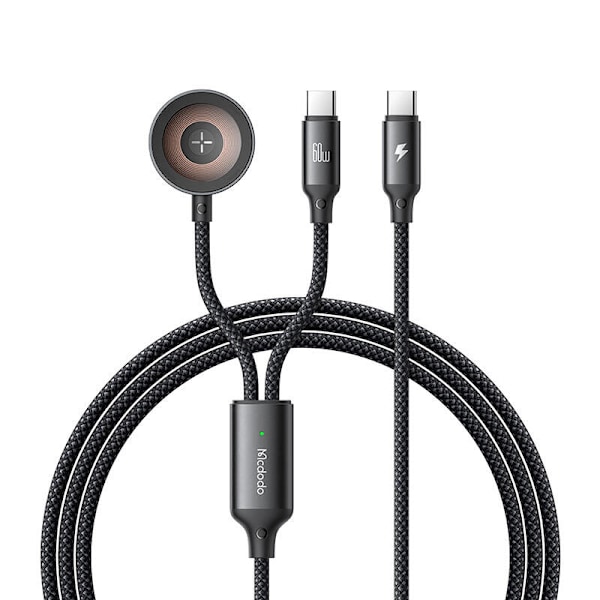 Mcdodo CA-2200 2-i-1 USB-C-kabel + Apple Watch-laddare, 60W, 1,2m