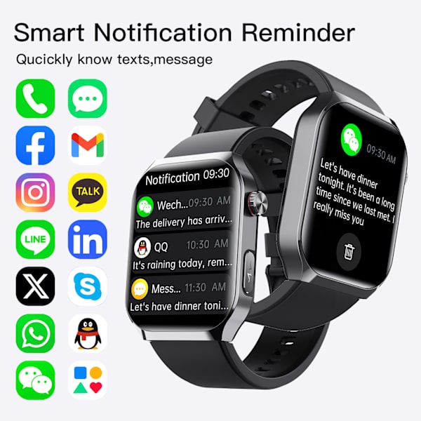 F700 Smartwatch: Avanceret sundhedsovervågning og fitness Sort