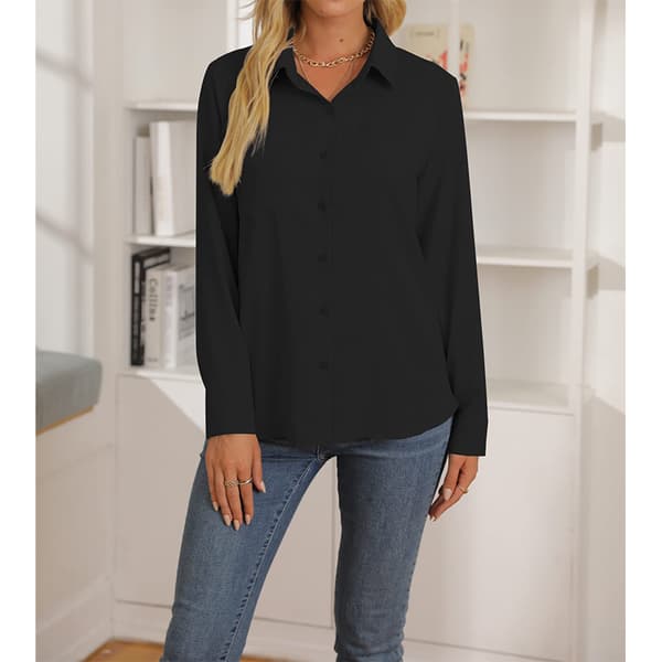 Klassisk langærmet skjorte Black S Black S