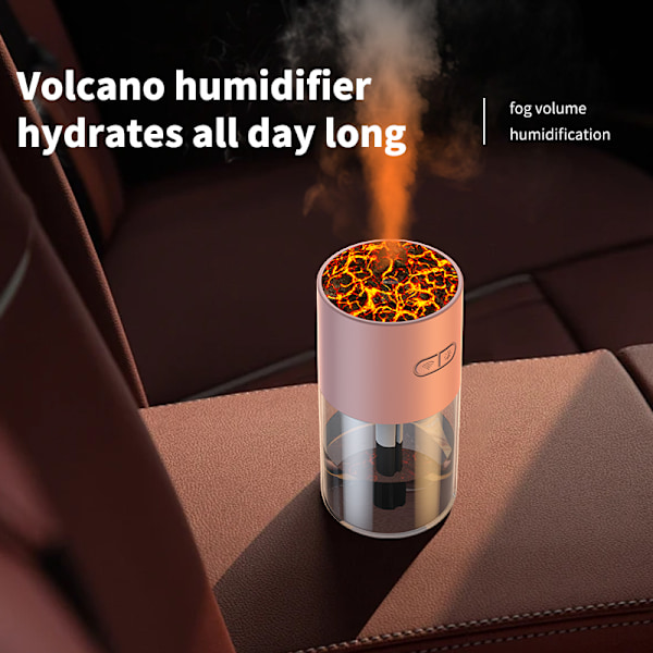 Vulkan Luftfugter HS02: Simuler Flamme med 7-Farvet Lys Hvid