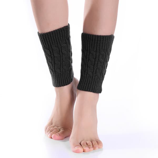 Kabelstrikkede korte benvarmere Black Black