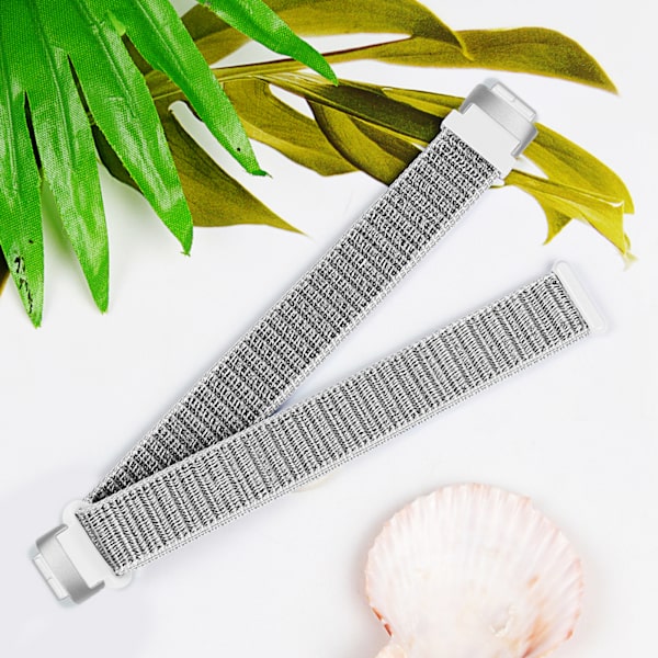 Klockarmband flätad nylon Fitbit Inspire / 1 / 2 / 3 Silver