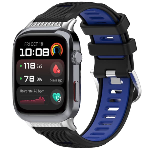 Stilfuld silikonerem til Huawei Watch D2 Black+Blue Black+Blue