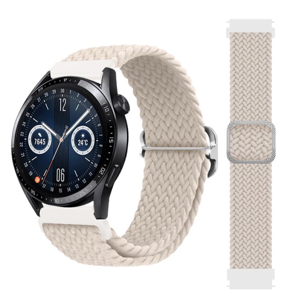 Klockarmband Nylon kompatibel med Huawei, Xiaomi, Garmin, Samsung 22mm Beige