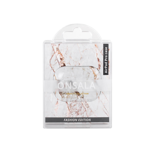 ONSALA Fodral Airpods Pro White Marble 1:a och 2:a Gen