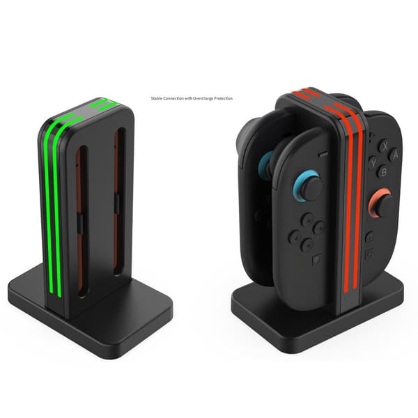 SWITCH2 JOY-CON LADESTATION: OPLAD OP TIL FIRE CONTROLLERE SAMTIDIG MED LED-INDIKATOR