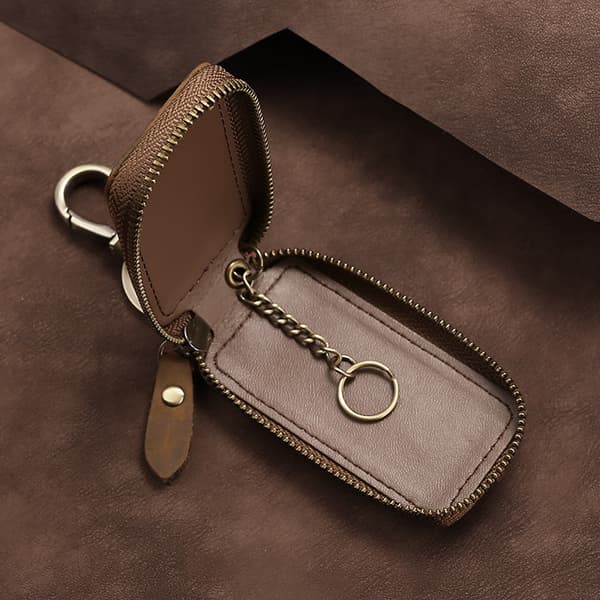 Nøgleetui i ægte læder, Slim Single Layer Key Holder