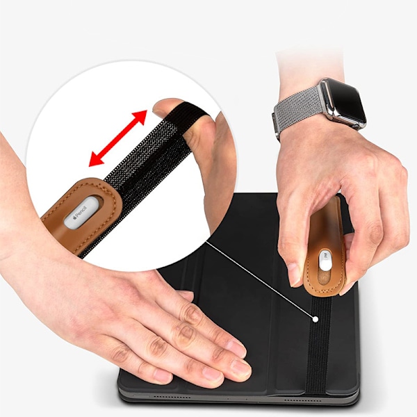 Apple Pencil-etui, PU-læder penneholder etui til iPad Pencil Brun
