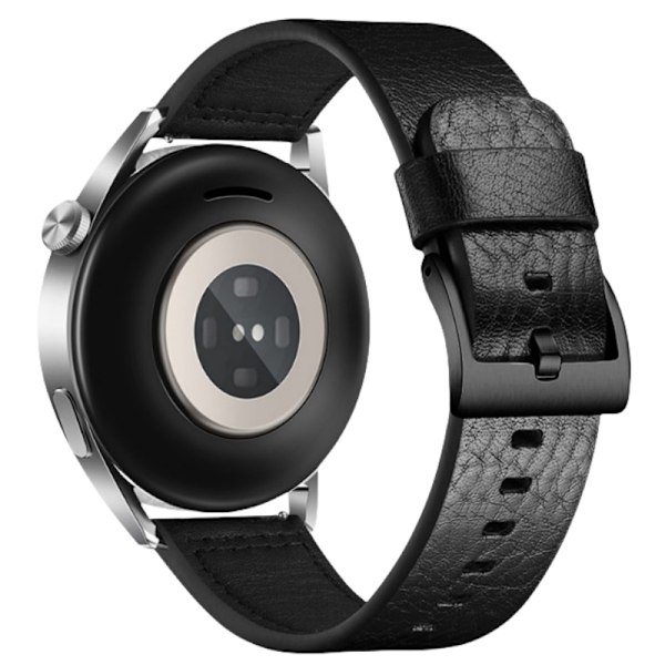 Rem i ægte læder til Samsung Galaxy Watch 4 Sort 20 mm