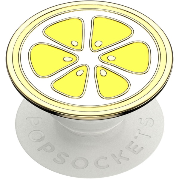 POPSOCKETS Enamel Lemon Slice Yellow Avtagbart Grip med Ställfun