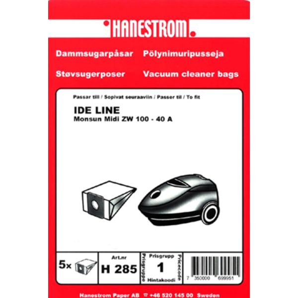 Dammsugarpåsar IDE LINE MONSUN MIDI ZW100-40