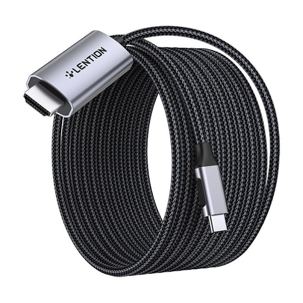 Lention CU707 USB-C - HDMI 2.0 -kaapeli, 4K60Hz, 1Gbps, 3m (harmaa)