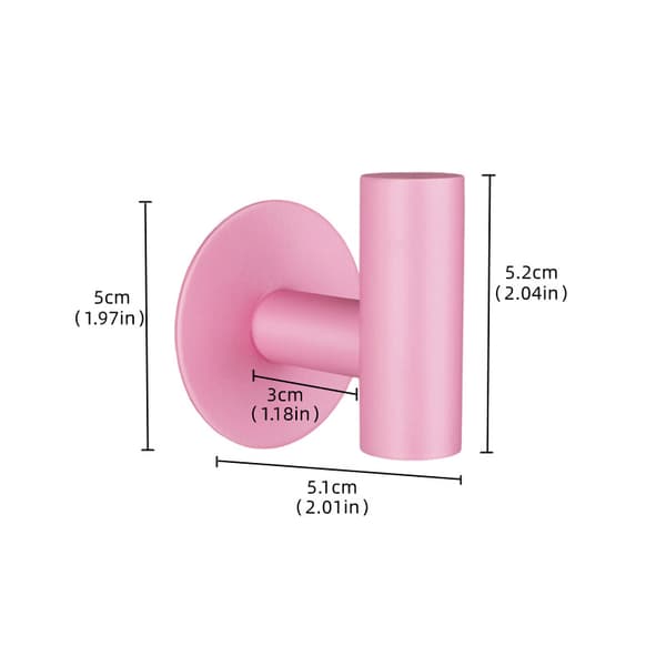 2-pack rosa självhäftande krokar, väggkrokar utan borrning S S