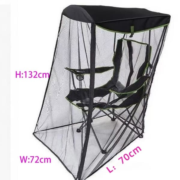 Myggenet til foldestol - Sort polyester pop-up til udendørs fiskeri, camping og rejse, let, foldbar, kun net