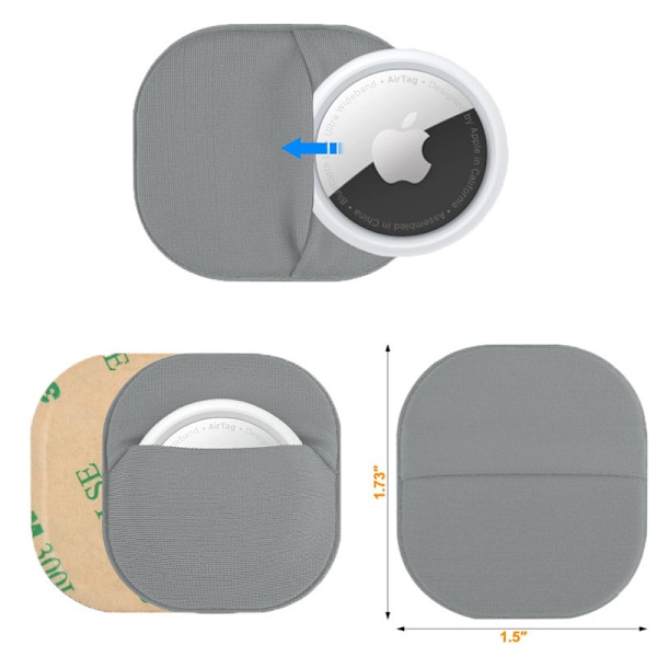 Stilrent skyddsfodral i Lycra-tyg för Apple AirTags Grå