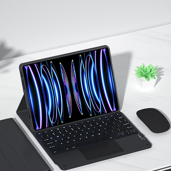 Suojakotelo irrotettavalla Bluetooth-näppäimistöllä iPadille iPad Pro 12,9 tuumaa Musta
