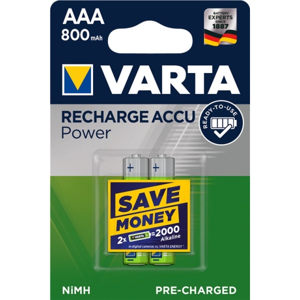 Varta AAA (Micro)/HR03 (56703) laddningsbart batteri - 800 mAh,