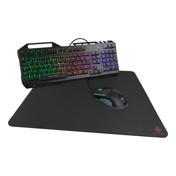 Gaming Gear Kit, RGB keyboard, mouse, mouse pad, black Svart