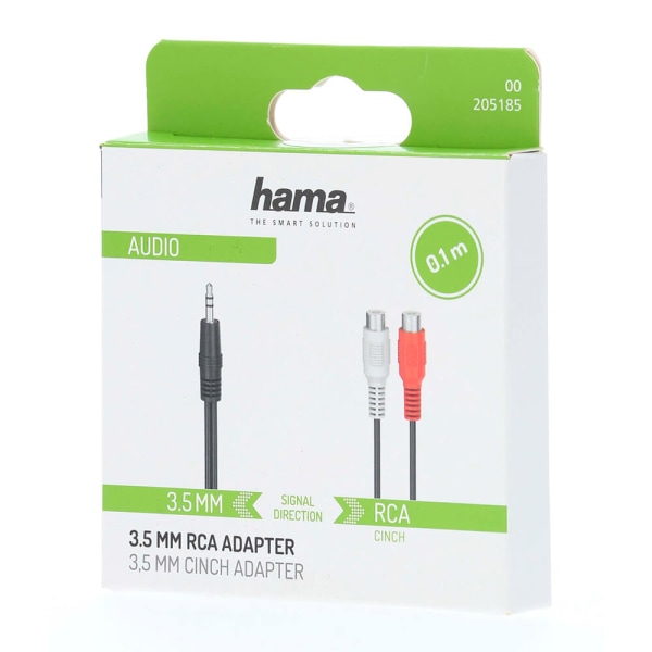 HAMA Adapter Audio 2x RCA-uttag till 3,5 Jackkontakt