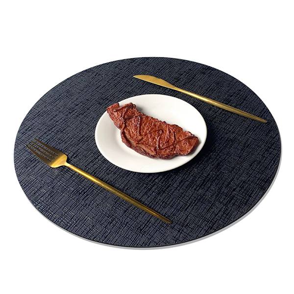 Set med 6 bordsunderlägg i svart och guld cirkel