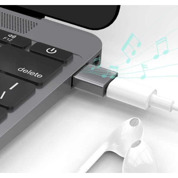 INF USB-A (han) til USB-C (hun) adapter Sort